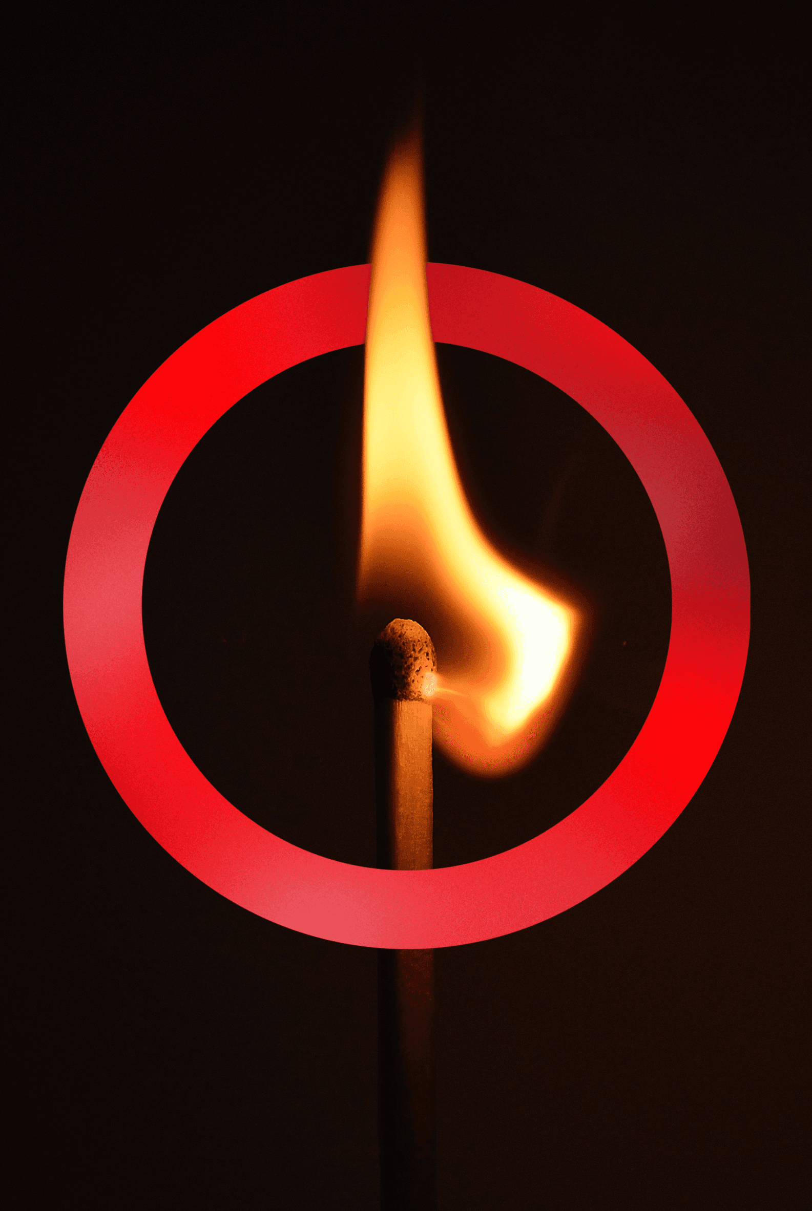 Flame with red circle